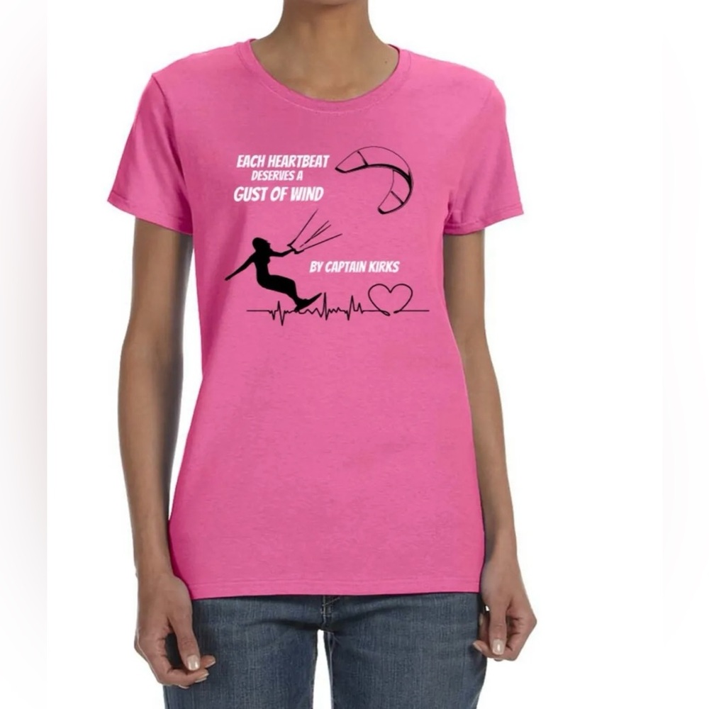 Tshirt kiteboarding kitesurfing girl by CK cotton
